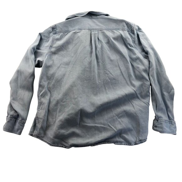 Chaps Men Denim Shirt Size XXLT Long Sleeve Blue Button Up Casual Classic Travel - Picture 2 of 14